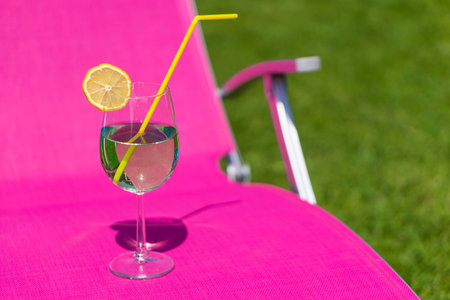 cocktail on a chair from the sideの写真素材