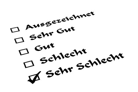 rating very bad, germanの写真素材