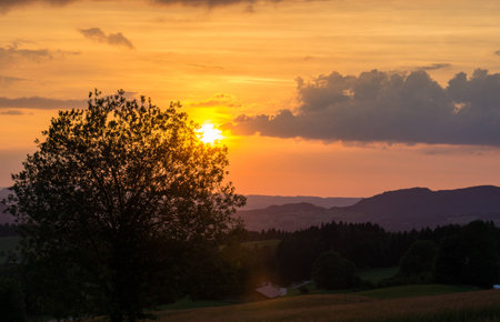 Sunset in Salzburgの写真素材