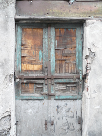 old wooden doorの写真素材