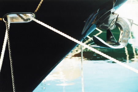 detail of a moored yachtの写真素材