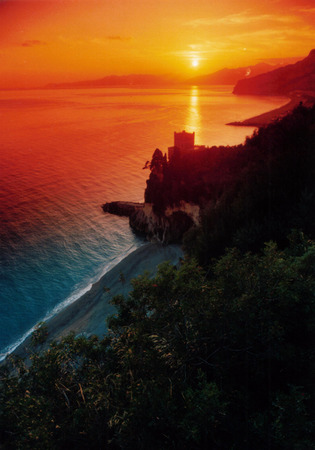 landscape of Finale Ligure, Liguria, Italiaの写真素材