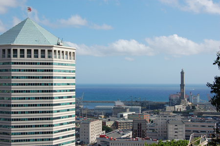 panorama of Genoa, Italyの写真素材