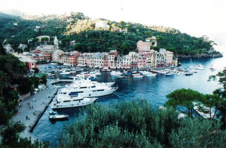 panoramic view of Portofinoの写真素材