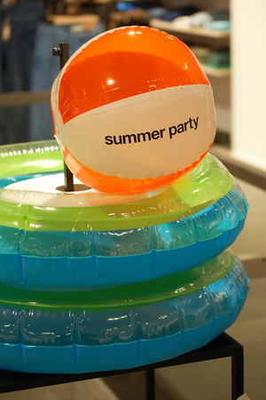 inflatable balls from the seaの写真素材