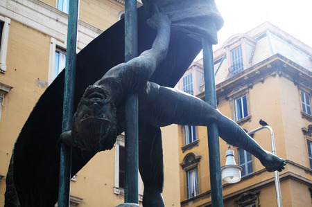 statue in the city of Genoa in Liguriaの写真素材