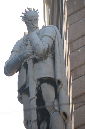 statue in the city of Genoa in Liguriaの写真素材