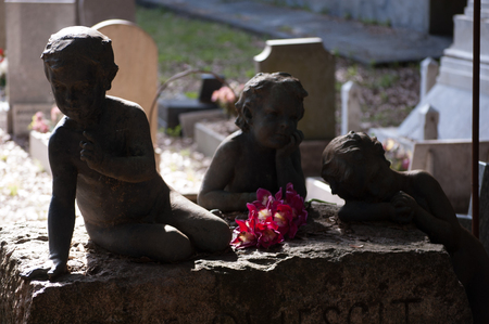 statue of little angels background.の写真素材