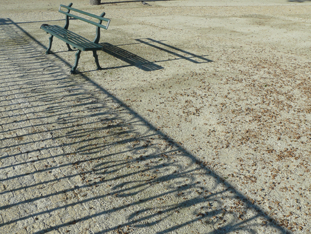 empty bench in a parkの写真素材