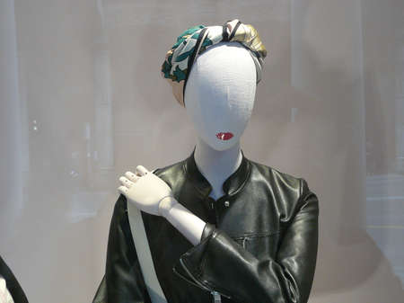 shop window mannequins in downtown shopsの写真素材