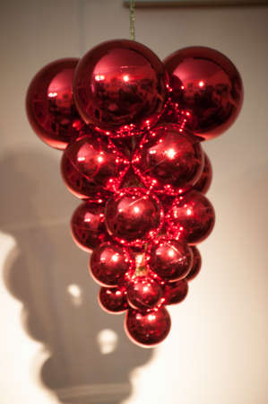 red bunch of balls for Christmas decorationの写真素材