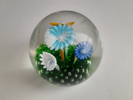 flowers in a glass ballの写真素材
