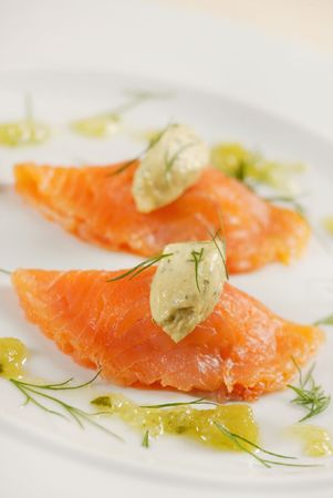 salmon ravioliの写真素材