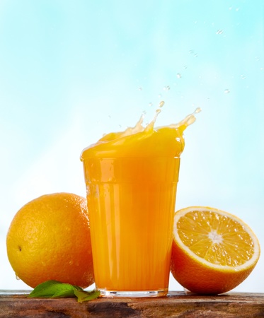 orange juice splashの写真素材