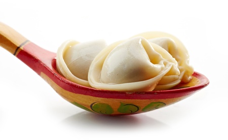 dumplings russian pelmeniの写真素材