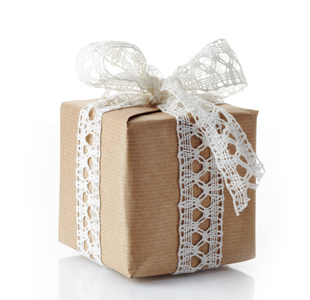 gift box on a white の写真素材