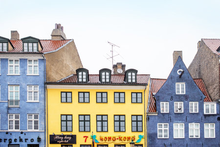 Copenhagen, Denmark - MARCH 30, 2017: View of Nyhavn colorful housesのeditorial素材