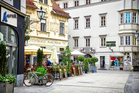 Graz, Austria - MAY 7, 2017: Street view of Graz, Austriaのeditorial素材