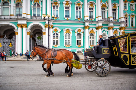 Saint Petersburg, Russia - JUNE 25, 2017: View of Winter Palace and Palace Squareのeditorial素材