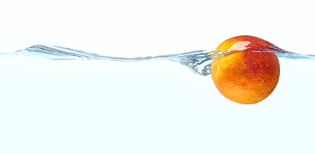 Orange floating in waterの写真素材
