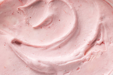 pink strawberry homemade ice cream textureの写真素材