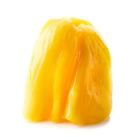 canned jackfruit piece isolated on white backgroundの写真素材