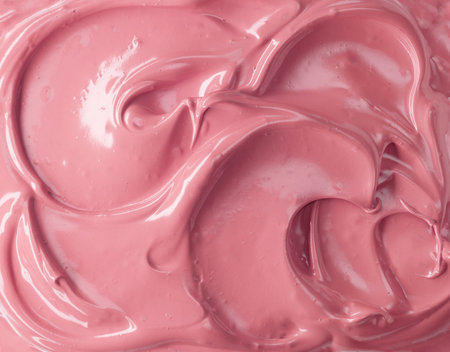 whipped pink cream background, top viewの写真素材