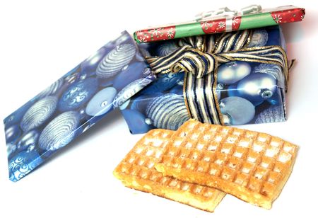 pods, sugar, food, food, nutrition, dessert, snack, gifts, offer package, packaging, blue, red knot, in December, Christmas, celebration, festive,の写真素材