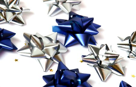 gift package, packaging, object, Christmas, offering, in December, blue node, ribbon, birthday...