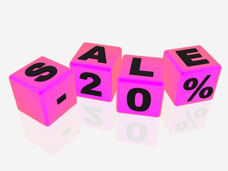 Pink sale cubes - 20%の写真素材