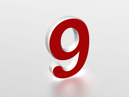 The number 9 - computer generated imageの写真素材