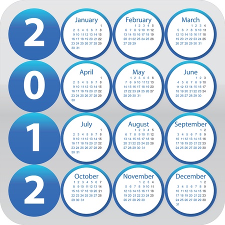 Rounded calendar for year 2012のイラスト素材