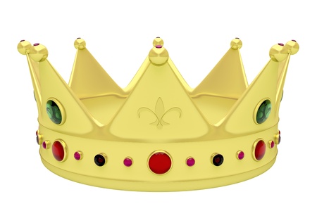 Royal crown isolated on whiteの写真素材