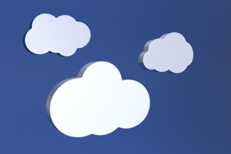 Clouds over dark blue skyの写真素材