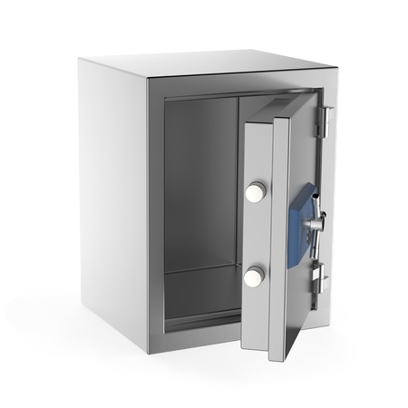 Empty safe on white backgroundの写真素材