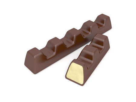 Milk chocolate bars filled with white chocolateの写真素材