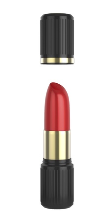Red lipstick isolated on whiteの写真素材