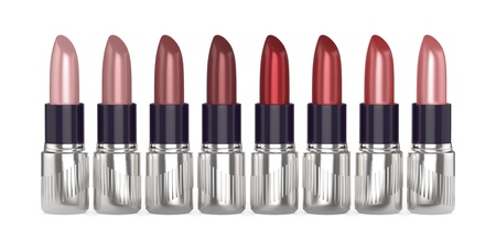Set of lipsticks on white backgroundの写真素材