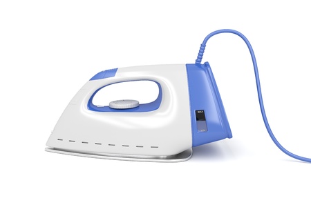 Electric iron on white backgroundの写真素材