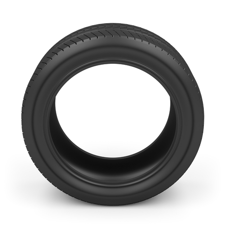 Automobile tire on white backgroundの写真素材