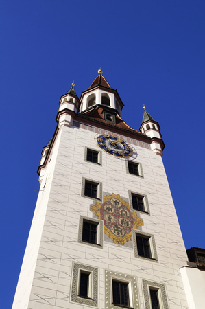 Old town hall (Altes Rathaus), located at Marienplatz square in Munich, Germanyの写真素材