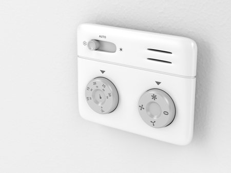 Thermostat on the wall, 3d illustrationのeditorial素材