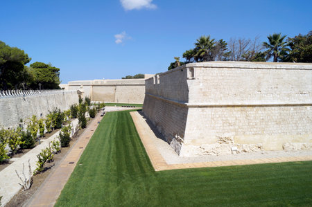 Fortified walls of the city of Mdina in Maltaのeditorial素材