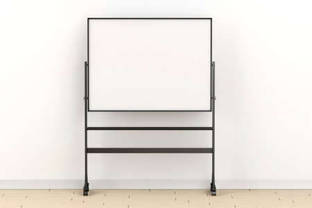 Mobile school whiteboard on wheels, front view