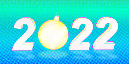 Happy new year 2022, greeting card