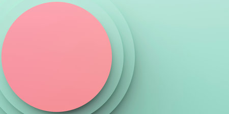 Abstract background with pink and green circlesの写真素材
