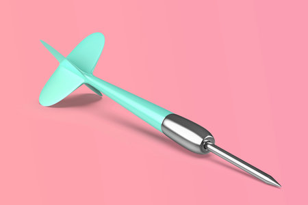 Dart arrow on pink backgroundの写真素材