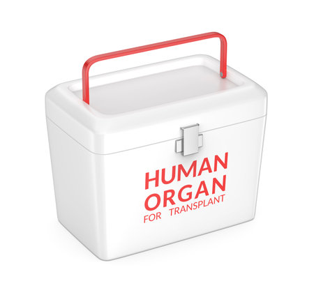 Portable medical cooler for transporting human donor organsの写真素材