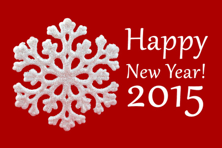 White Snowflake on red background.