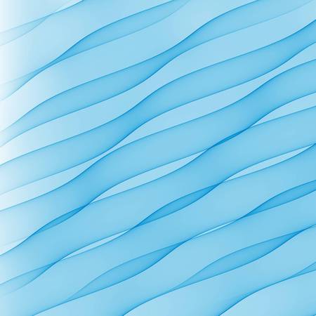 Blue transparent waves on white background. Abstract background illustration with place for your...